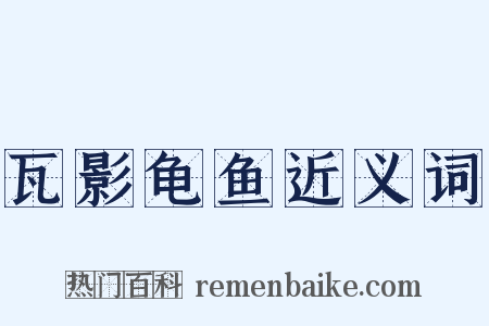 瓦影龟鱼近义词是什么意思的图片